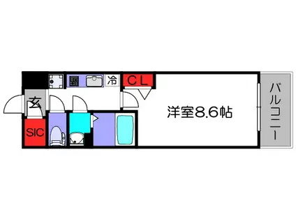 J-ARC天王寺イースト(1K/5階)の間取り写真