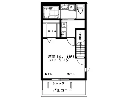 ル・ビアン奥沢(1K/2階)の間取り写真