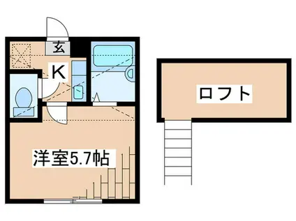 コスモス矢部(1K/1階)の間取り写真