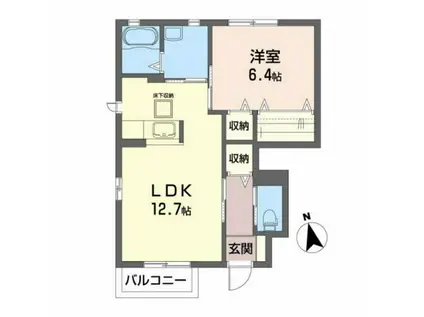 シャーメゾン・カンタ(1LDK/1階)の間取り写真