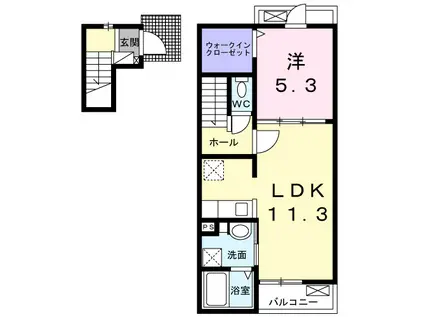 利松3丁目アパート(1LDK/2階)の間取り写真