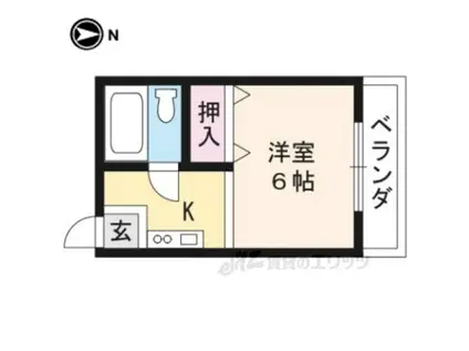 サンシティ西賀茂(1K/2階)の間取り写真