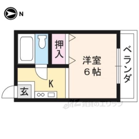 サンシティ西賀茂(1K/2階)の間取り写真