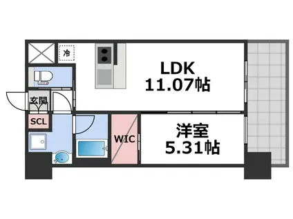 プレジオ八戸ノ里(1LDK/4階)の間取り写真