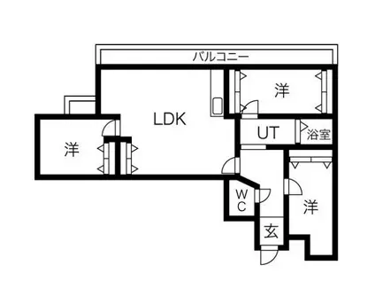 アピアランス平岡(3LDK/4階)の間取り写真