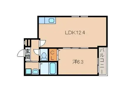 フジパレス黒田II番館(1LDK/1階)の間取り写真