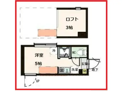 ミカシータ亀戸(ワンルーム/1階)の間取り写真