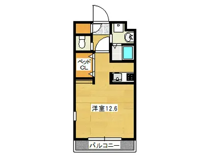 コモド・ヴィアーレ(ワンルーム/4階)の間取り写真