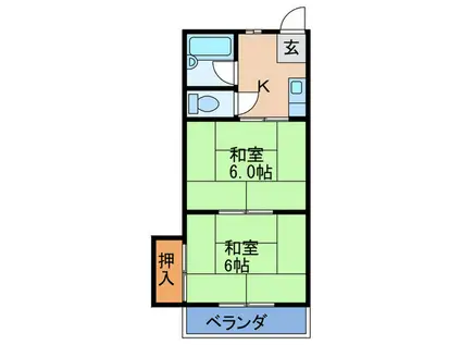 第一めぐみマンション(2K/3階)の間取り写真