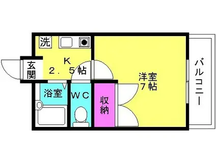 ネクストステージ福吉台(1K/3階)の間取り写真