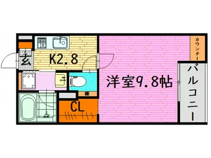 AGATHON1636(1K/2階)の間取り写真