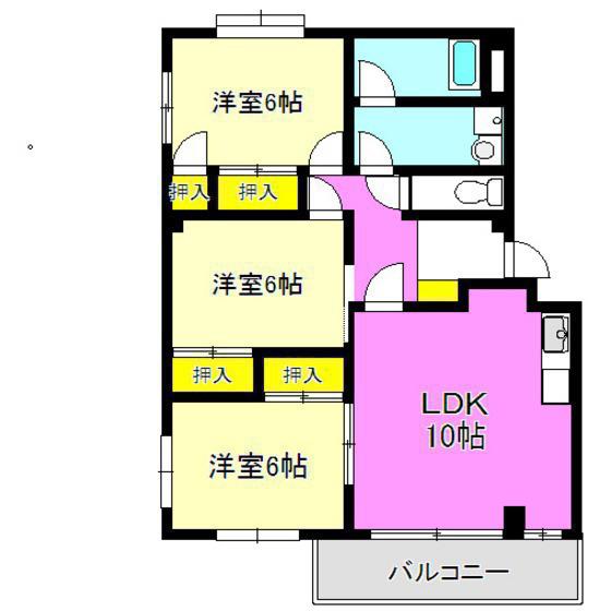 第2ロイヤルマンション(3LDK/4階)の間取り写真
