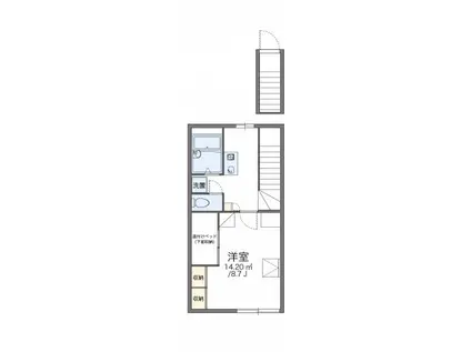 レオパレスワンリバー(1K/2階)の間取り写真