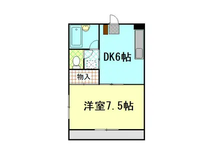 メゾンクレール A棟(1DK/1階)の間取り写真