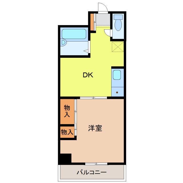 第五名昭ビル(1DK/4階)の間取り写真
