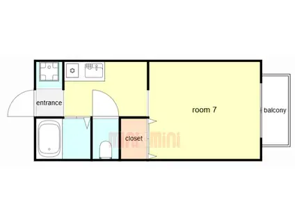 エスペーロ甲東Ⅰ(1K/1階)の間取り写真
