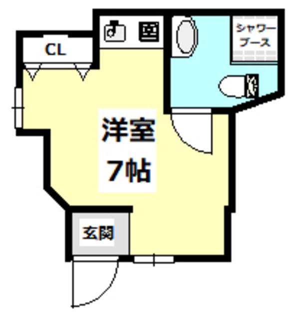 シェスム正雀(ワンルーム/1階)の間取り写真