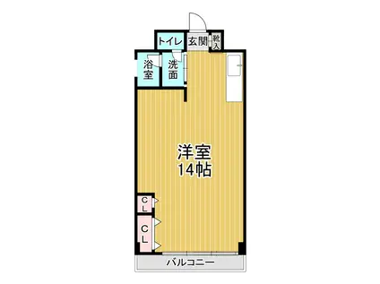 KSR木町通(ワンルーム/3階)の間取り写真