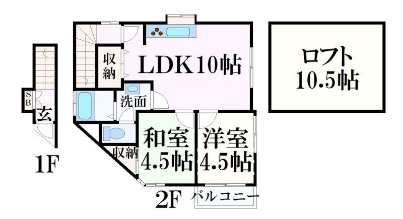 サファイア御立A棟(1DK/1階)の間取り写真