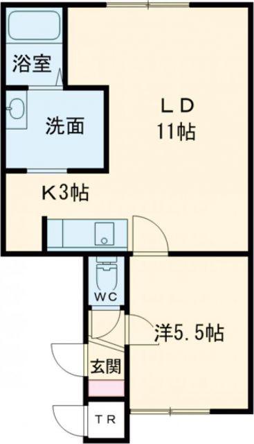 BRAN NEW(1LDK/1階)の間取り写真
