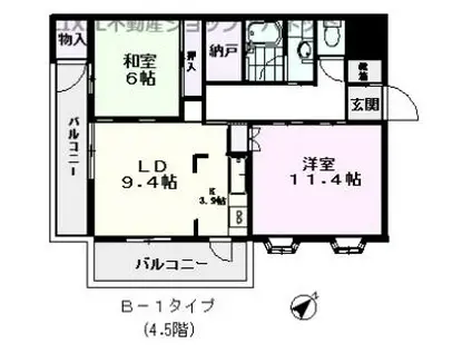メイプル紫竹山(3LDK/5階)の間取り写真