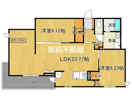 GRAZIO A棟(2LDK/2階)の間取り写真