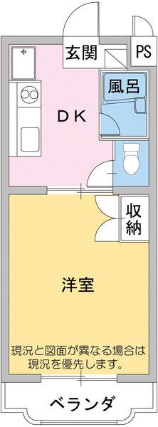 リヴェール21(1DK/1階)の間取り写真