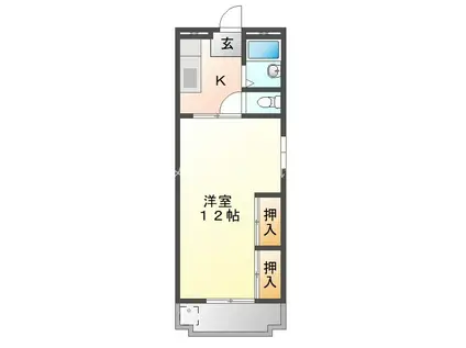 マンションツツジ(1K/3階)の間取り写真