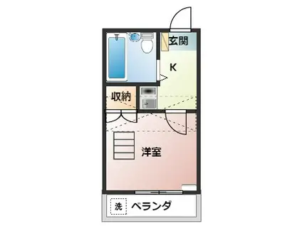 ユトリロ談合町(1K/1階)の間取り写真