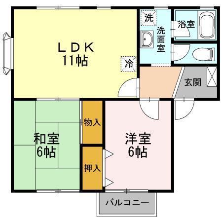 エターナルミムラ(2LDK/2階)の間取り写真