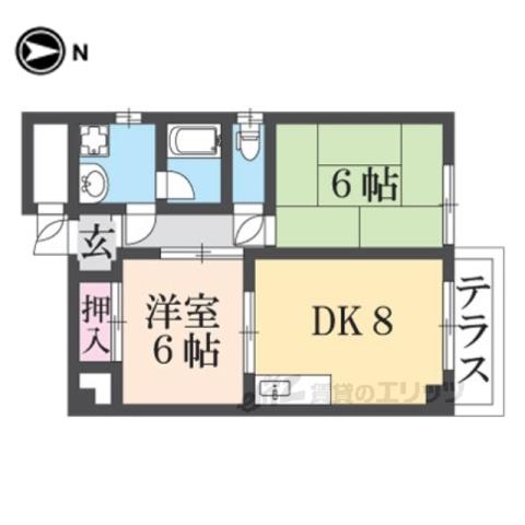 ファミール神宮前(2DK/1階)の間取り写真