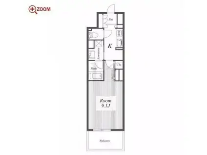 ロイヤルパークスERささしま(1K/13階)の間取り写真