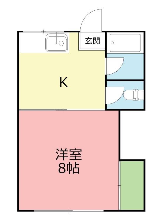 清水コーポ3(1K/2階)の間取り写真