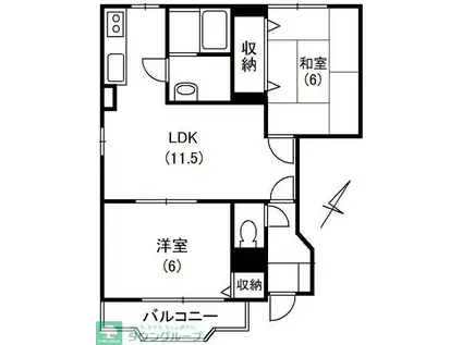 フレイジェI(2LDK/1階)の間取り写真