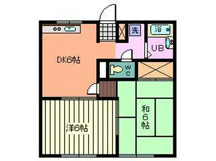 藤栄コーポ(2DK/2階)の間取り写真