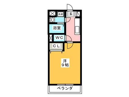 ショコラ(1K/2階)の間取り写真