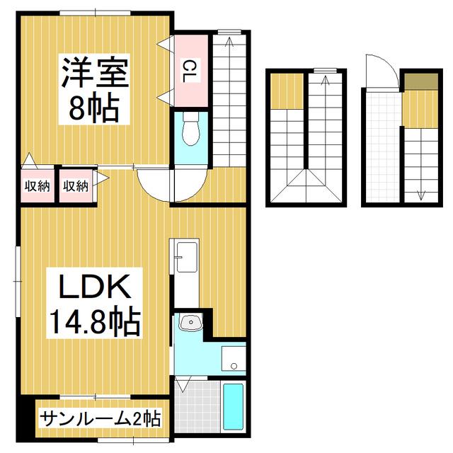 シェーネ(1LDK/3階)の間取り写真