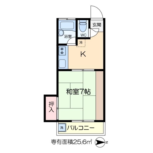 スズキコーポ(1K/2階)の間取り写真