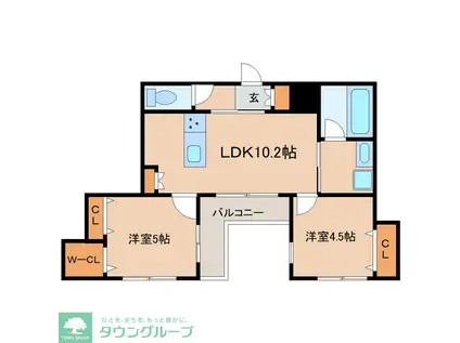 CIELO(2LDK/2階)の間取り写真