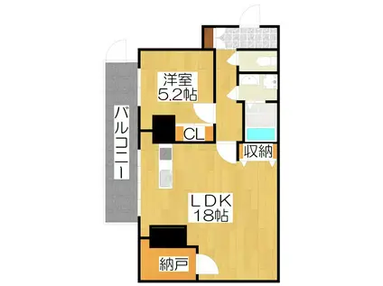 サンシティ四条西洞院(1LDK/1階)の間取り写真