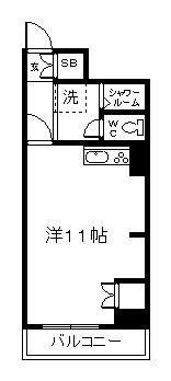 セクション103(ワンルーム/6階)の間取り写真