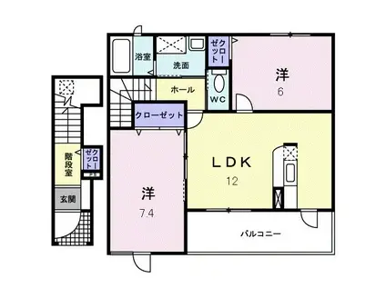 フィオーレ(2LDK/2階)の間取り写真