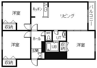 ユッセシャトー(3LDK/3階)の間取り写真