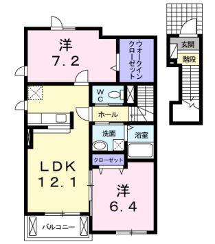 グレイス アベニューA(2LDK/2階)の間取り写真