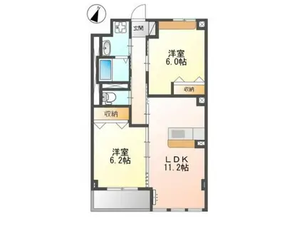 アーバンスクエア(2LDK/2階)の間取り写真