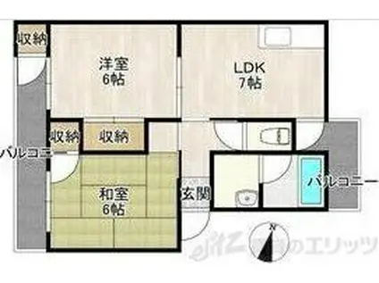 カノープス千里(2DK/1階)の間取り写真