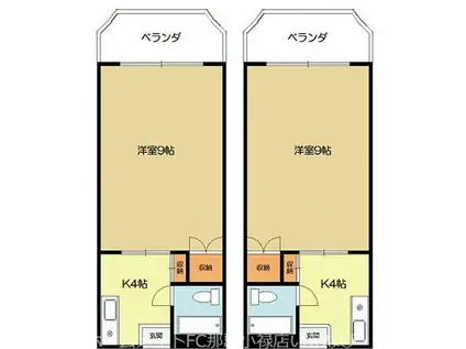 さわふじの家(1DK/3階)の間取り写真