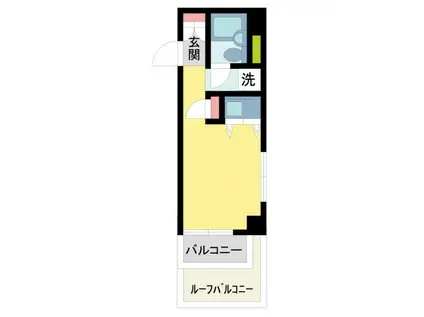 ラインビルド芦屋船戸(ワンルーム/3階)の間取り写真