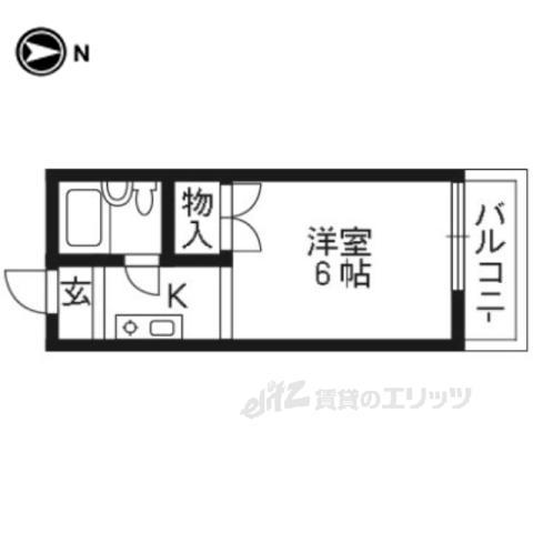 コーポゆたか(1K/2階)の間取り写真