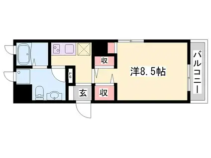 フェリーチェ姫路駅前(1K/5階)の間取り写真